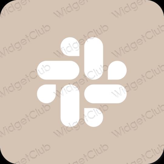 Estetyka beżowy Slack ikony aplikacji
