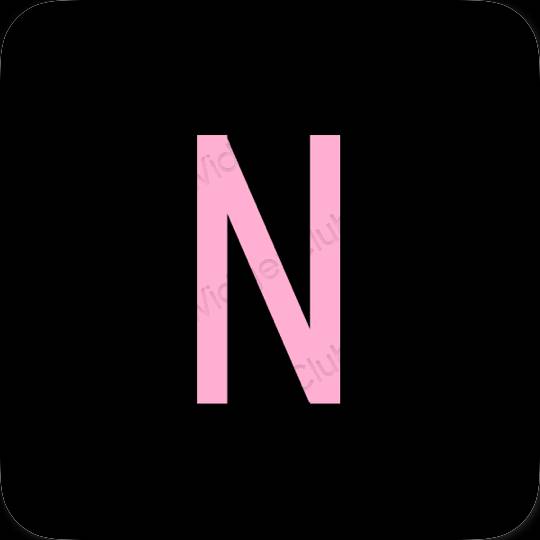 Aesthetic black Netflix app icons