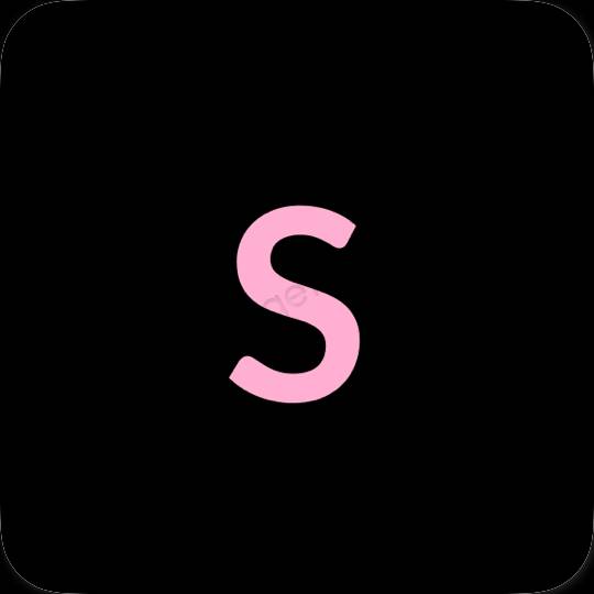Aesthetic black SHEIN app icons