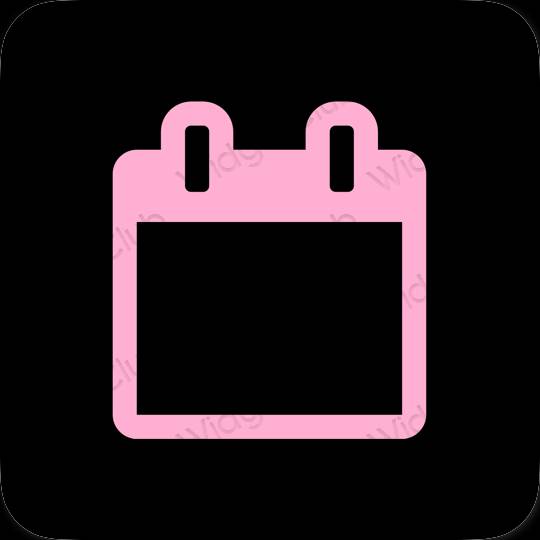 Aesthetic black Calendar app icons