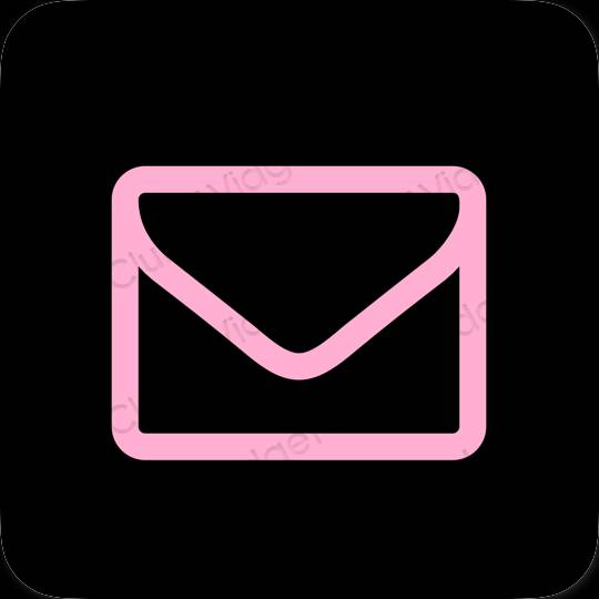 Ესთეტიური შავი Mail აპლიკაციის ხატები