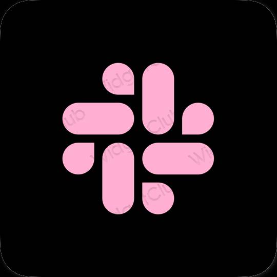 Aesthetic black Slack app icons