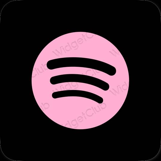 زیبایی شناسی سیاه Spotify آیکون های برنامه