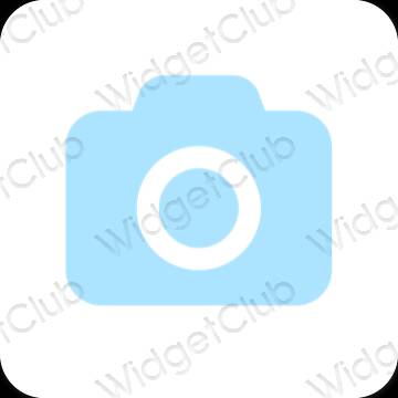 Thẩm mỹ màu xanh pastel Camera biểu tượng ứng dụng