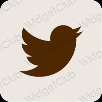 Aesthetic beige Twitter app icons