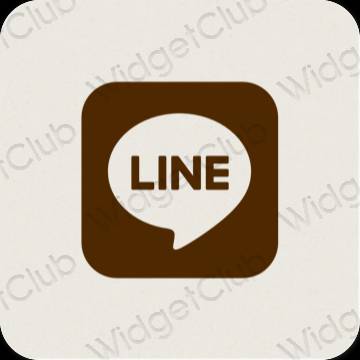 ベージュ LINE おしゃれアイコン画像素材