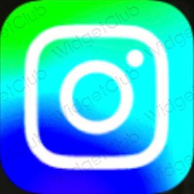 Estetisk blå Instagram app ikoner