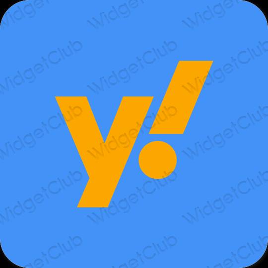 Αισθητικός μπλε νέον Yahoo! εικονίδια εφαρμογών