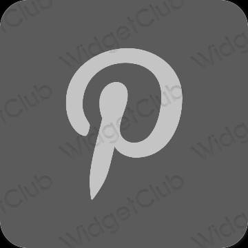 Ästhetisch grau Pinterest App-Symbole