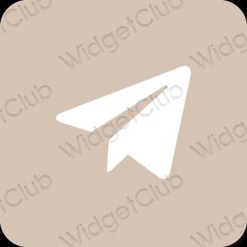 Estetyka beżowy Telegram ikony aplikacji