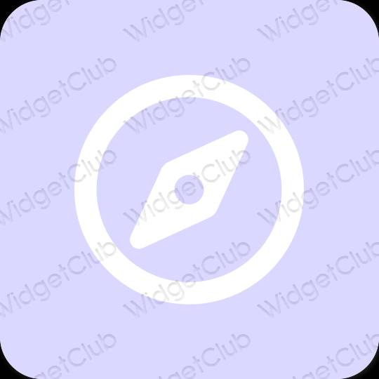 Esztétika lila Safari alkalmazás ikonok