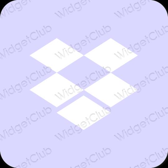 Estetyka fioletowy Dropbox ikony aplikacji