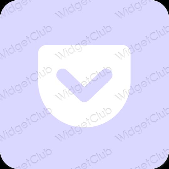 Estetik biru pastel Pocket ikon aplikasi