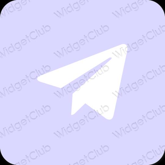 Esthétique bleu pastel Telegram icônes d'application