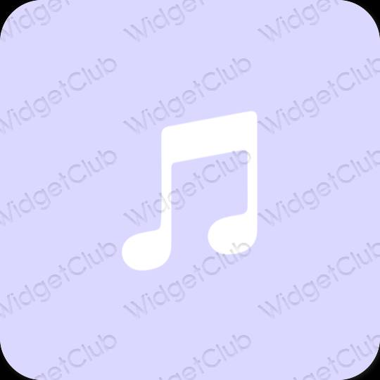 Estetis biru pastel Apple Music ikon aplikasi