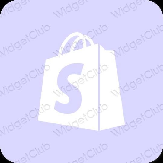 Estetico blu pastello Shopify icone dell'app