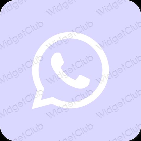 Estético roxo WhatsApp ícones de aplicativos