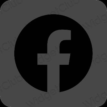 Estetis Abu-abu Facebook ikon aplikasi