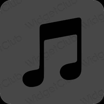 Estetyka szary Music ikony aplikacji