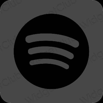 Estético gris Spotify iconos de aplicaciones