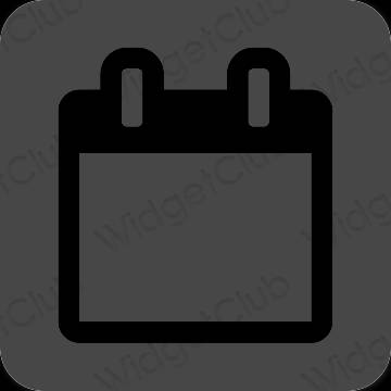 Estetski siva Calendar ikone aplikacija