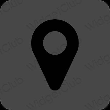 Estetis Abu-abu Google Map ikon aplikasi