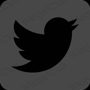 审美的 灰色的 Twitter 应用程序图标