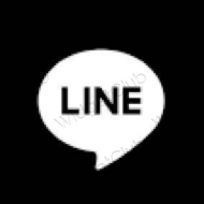 Estetsko Črna LINE ikone aplikacij