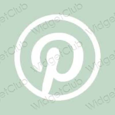 Estetisk grön Pinterest app ikoner