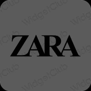 Estético cinzento ZARA ícones de aplicativos