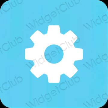 Estetski plava Settings ikone aplikacija