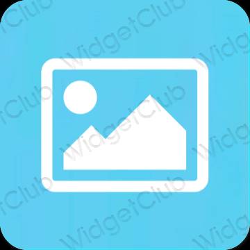 Estetisk blå Photos app ikoner