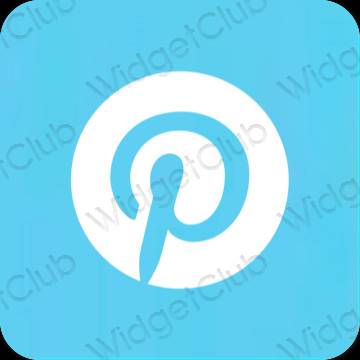 Естетичний блакитний Pinterest значки програм