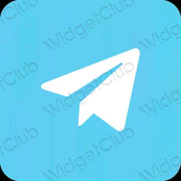 Estetisk blå Telegram app ikoner