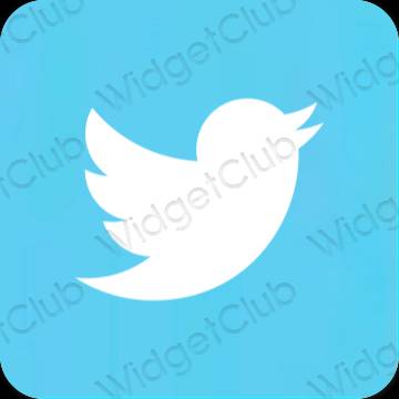 Estetski plava Twitter ikone aplikacija