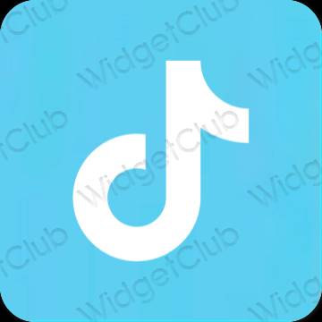 Estetisk blå TikTok app ikoner