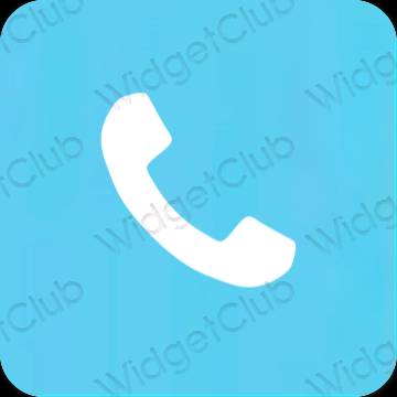 Estetik biru Phone ikon aplikasi