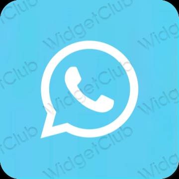 Естетичен син WhatsApp икони на приложения