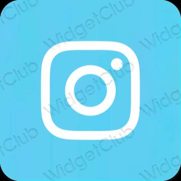 Estetis biru Instagram ikon aplikasi