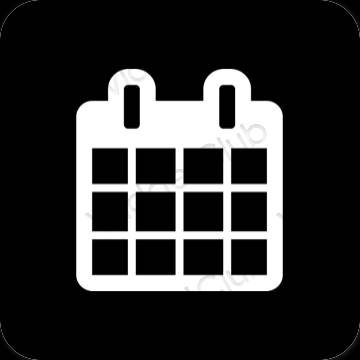 Æstetisk sort Calendar app ikoner