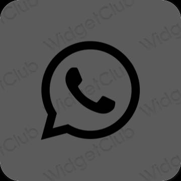 эстетический серый WhatsApp значки приложений