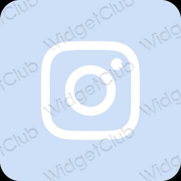 Estetický pastelově modrá Instagram ikony aplikací