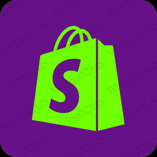 Estetis ungu Shopify ikon aplikasi