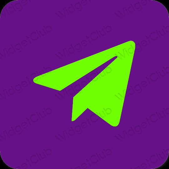 Estetické Fialová Telegram ikony aplikácií