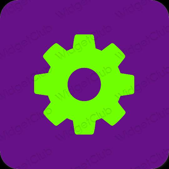 Aesthetic purple Settings app icons