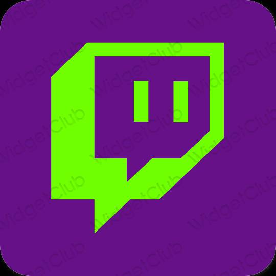 Estetis ungu Twitch ikon aplikasi
