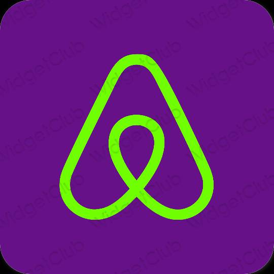 Esthétique mauve Airbnb icônes d'application