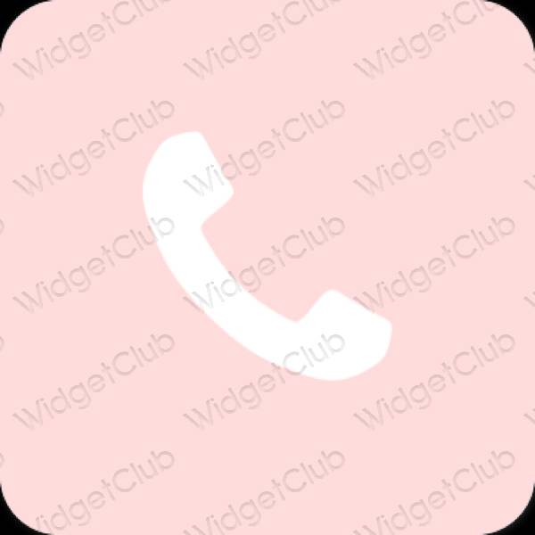 Estetyka pastelowy róż Phone ikony aplikacji