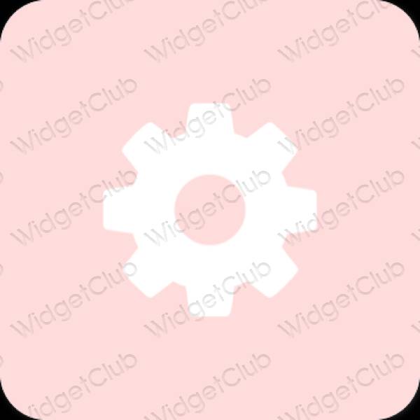Stijlvol pastelroze Settings app-pictogrammen