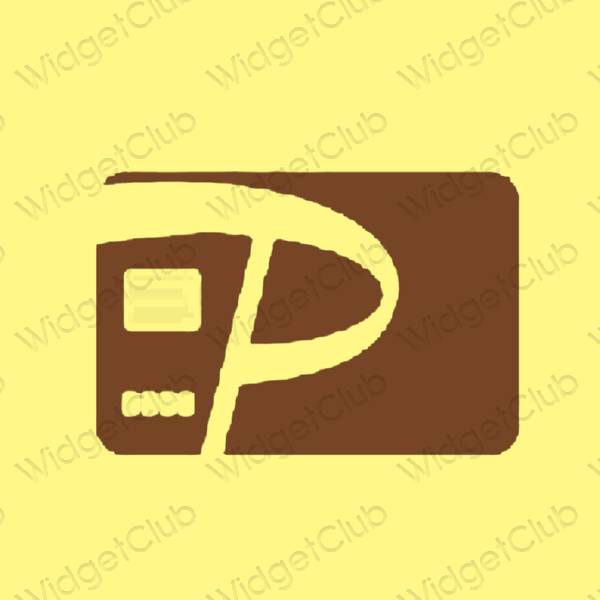 Aesthetic yellow PayPay app icons